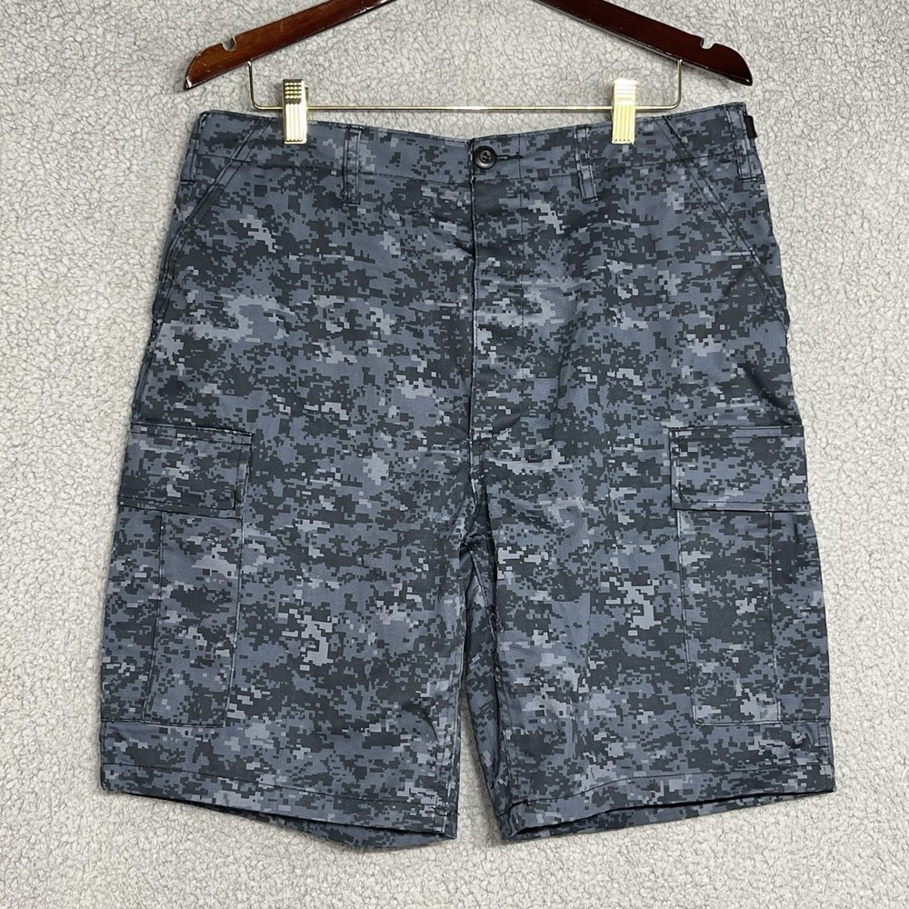 ROTHCO Shorts Mens 31-35 Camo BDU Ripstop Utility Military Button Fly Grey